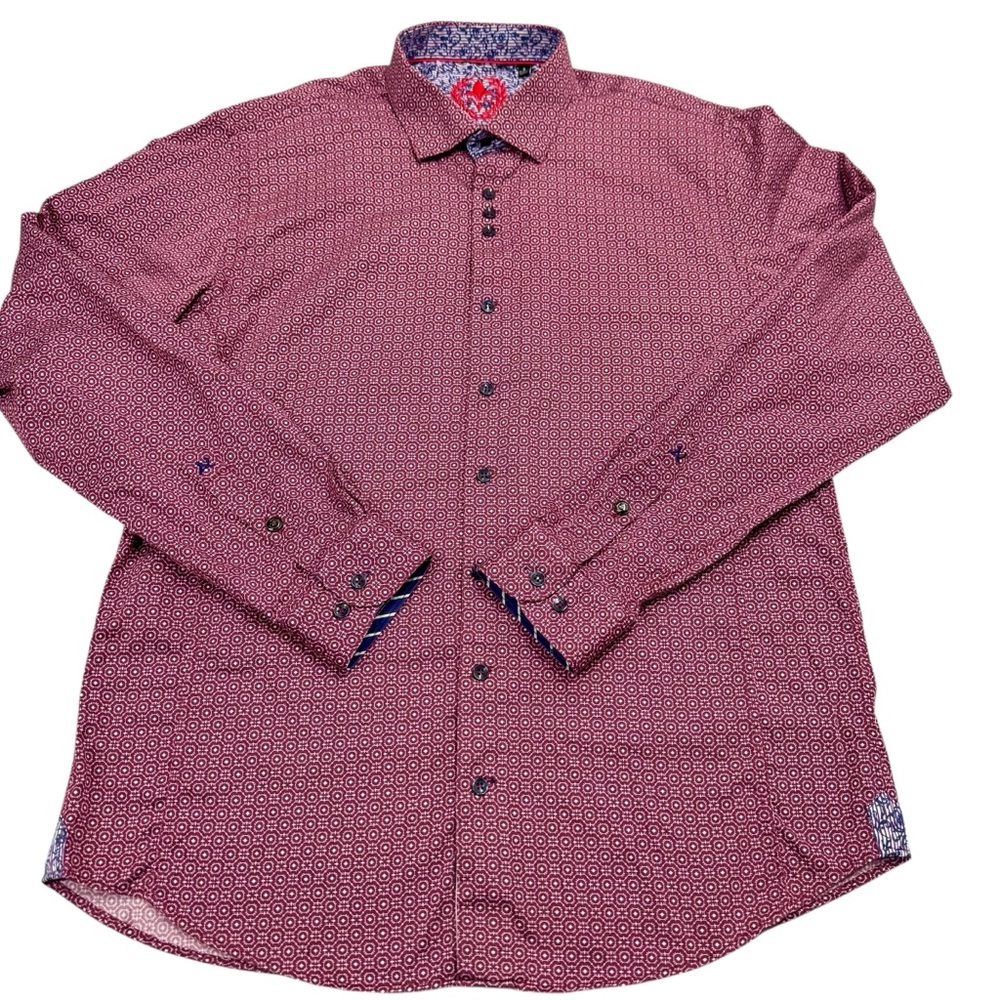 Men's Casual Button Down Shirt - Red